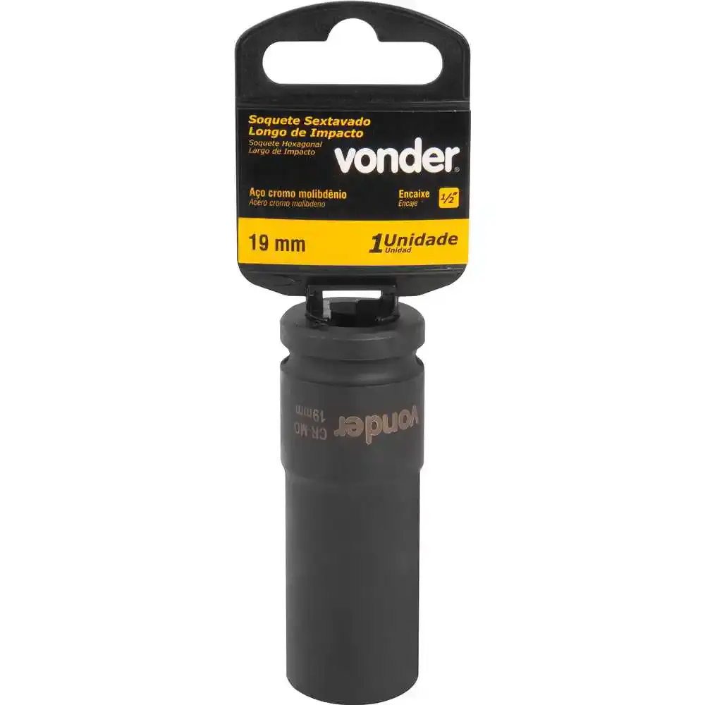 Soquete sextavado longo de impacto 19MM 1/2POL Vonder — fotografia 4