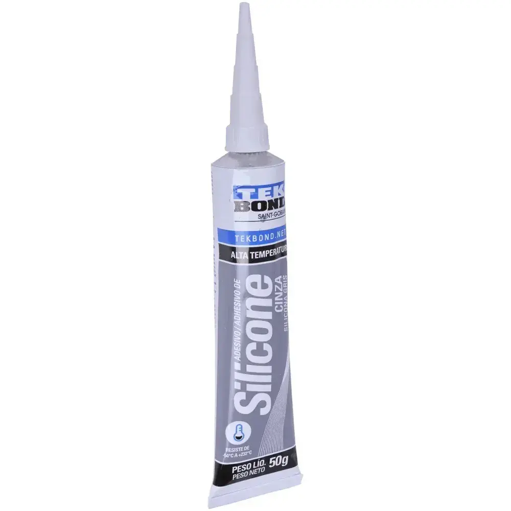 Silicone de alta temperatura cinza blister 50GR Tekbond — fotografia 7