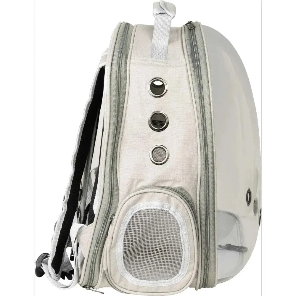 Mochila de transporte cabana expansível para pets cinza Kala — fotografia 8