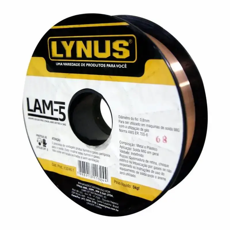 Arame para solda mig 0.8 MM rolo 5.0 KG LAM-5 Lynus — fotografia 4