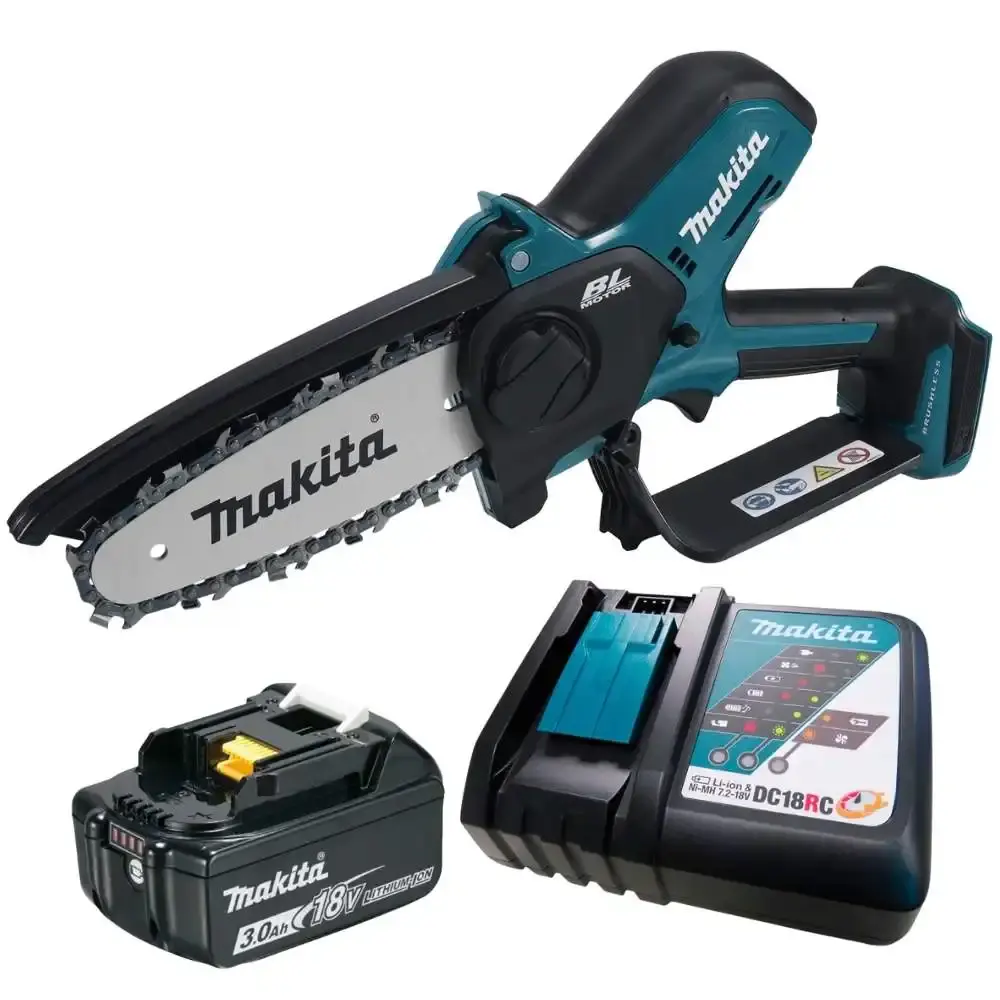 Cortador de galhos 320W 1,1MM 18V com bateria 3,0AH e carregador bivolt Makita — fotografia de referência