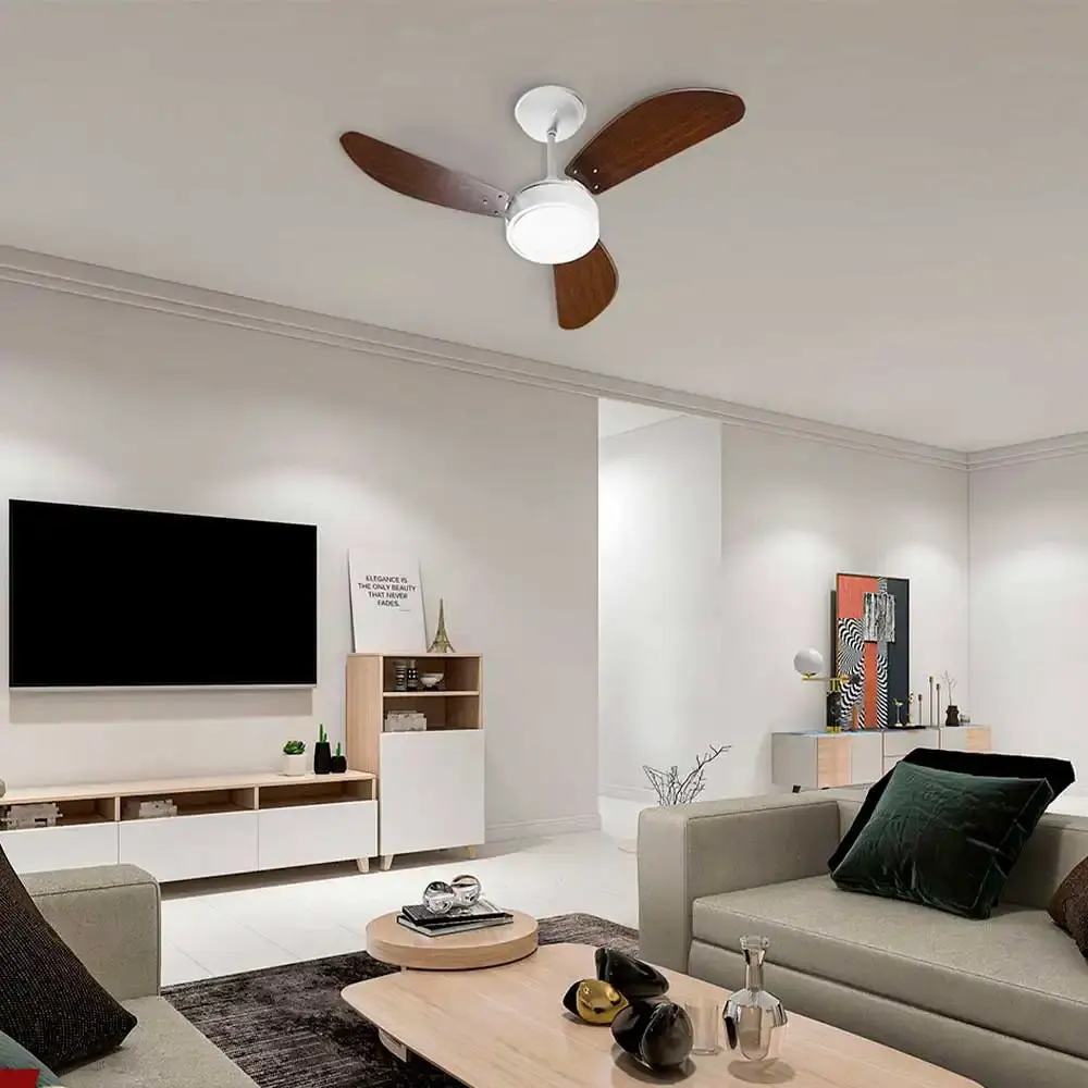 Ventilador de teto new ligth LED 130W 3 pás branco | tabaco Venti-delta 220 V — fotografia 3