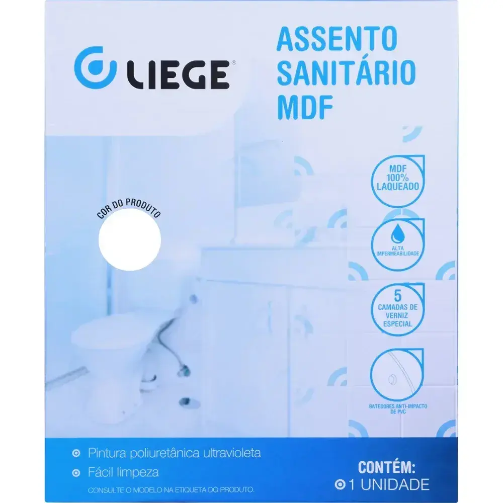 Assento sanitário em mdf laqueado sabatini branco Liege — fotografia 8