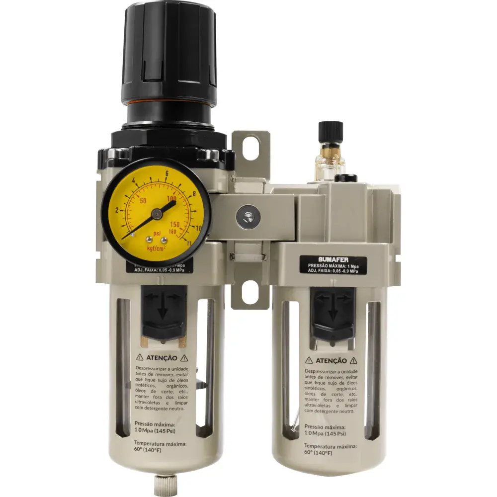 Regulador e lubrificador de ar 145 lbf/pol 1/2 Bumafer — fotografia 3