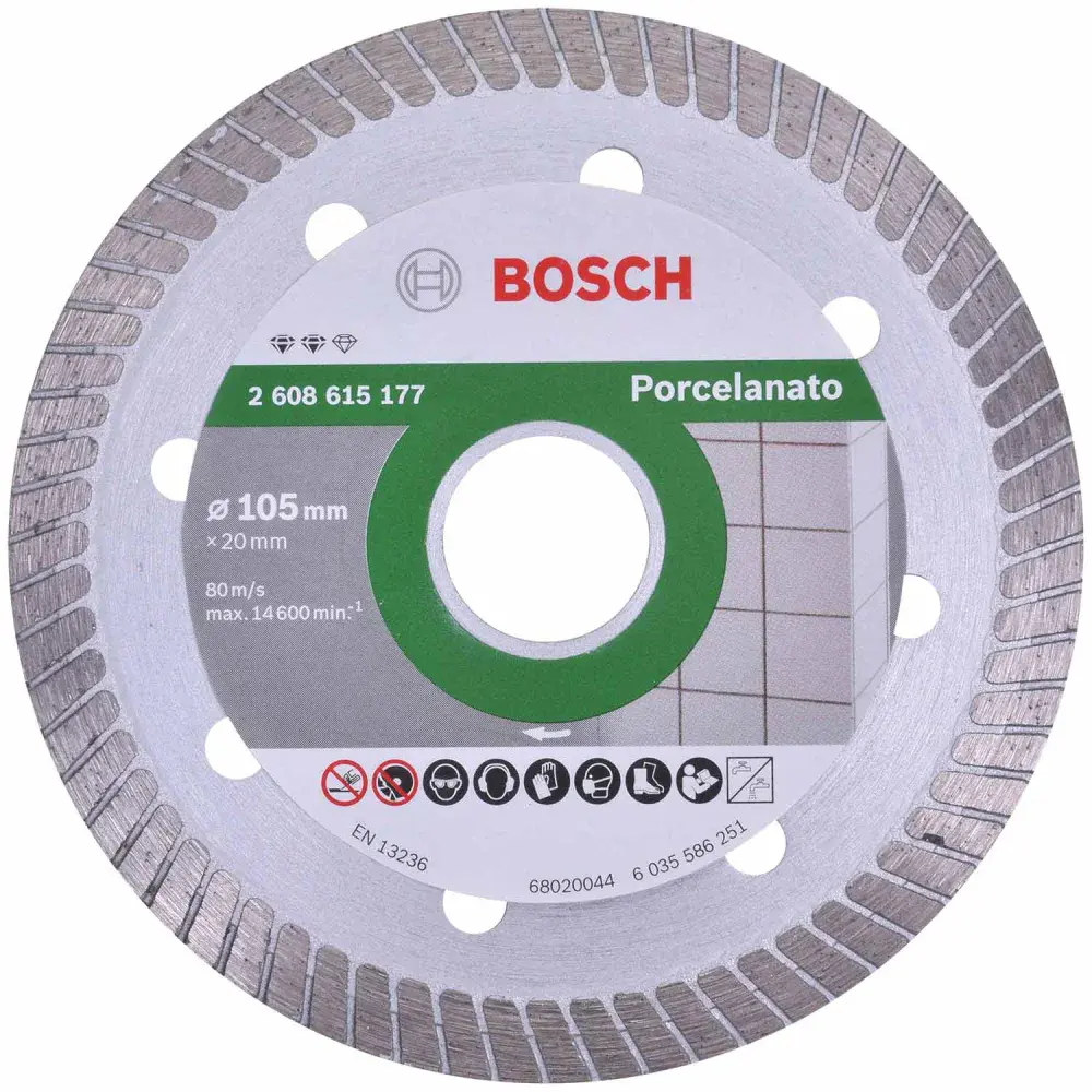 Disco diamantado expert turbo para porcelanato 105MM 20MM Bosch