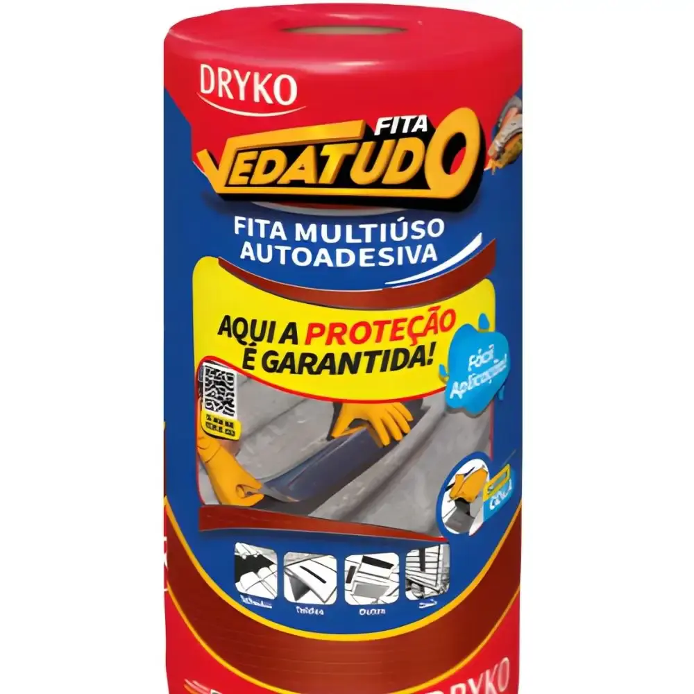 Fita Multiuso Autoadesiva Asfáltica 90cm x 10M Terracota Vedatudo DRYKO — fotografia 3