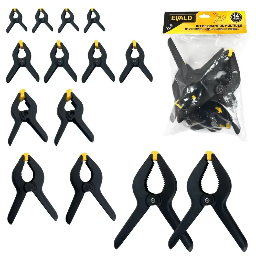 Jogo de grampos multiuso marceneiro 50 a 255 MM kit com 14 peças Evald — fotografia de referência