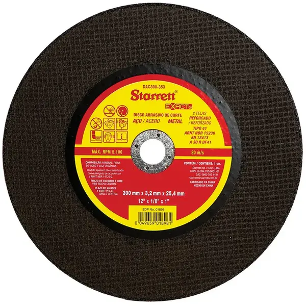 Disco de corte 300MM DAC300-35X - Starrett — fotografia de referência