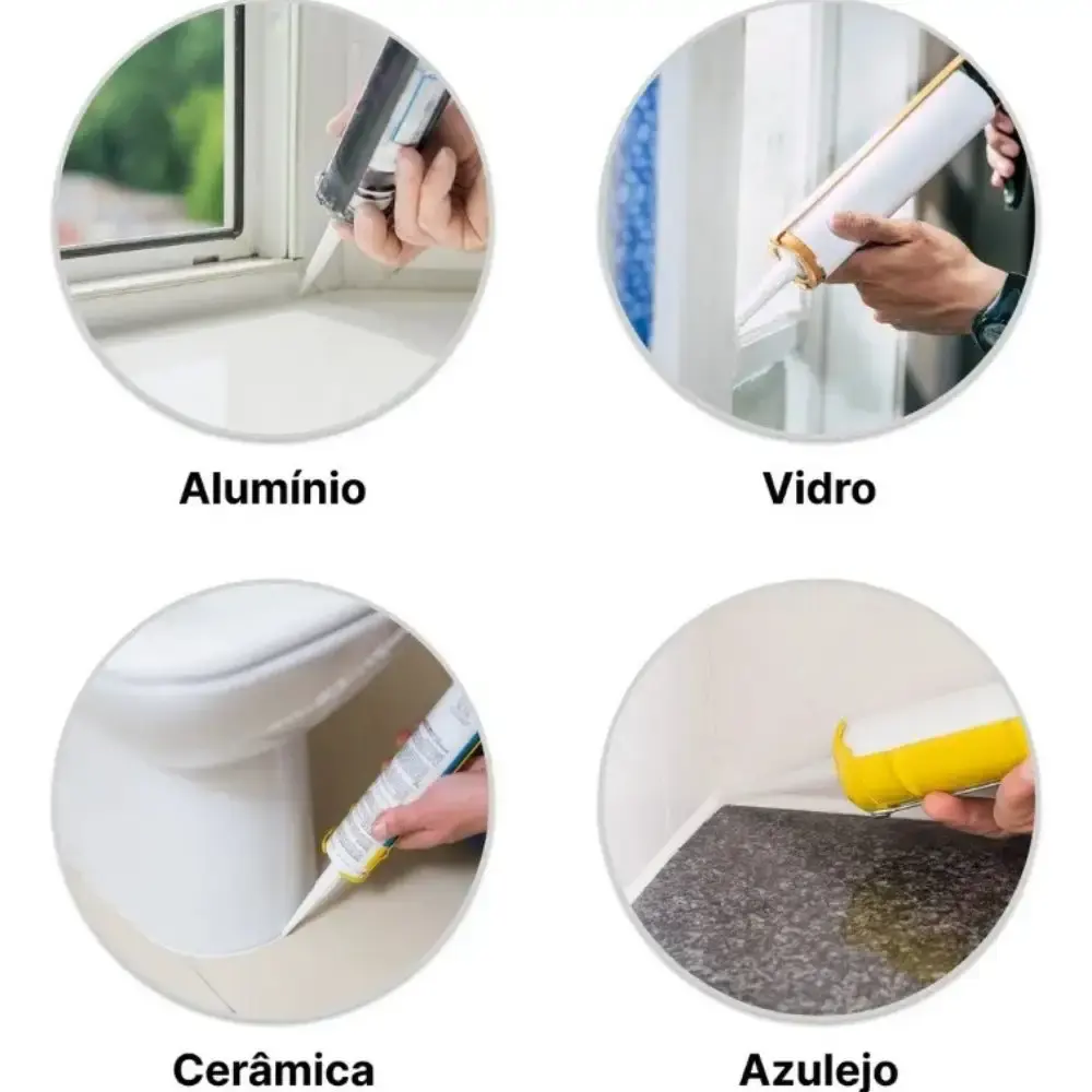 Silicone incolor acético tubo 250G para vidro e alumínio ZK138 Pulvitec — fotografia 4