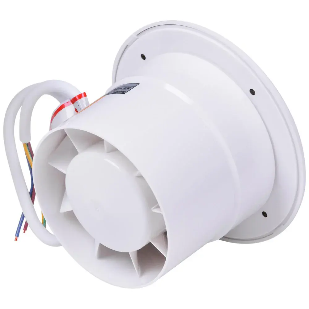 Exaustor para banheiro redondo 100MM 220V branco Liege — fotografia 3