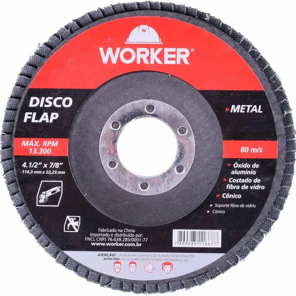 Disco flap curvo G80 115MM x 22,23MM metal Worker — fotografia de referência