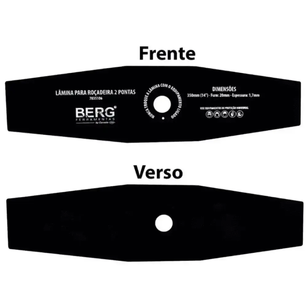 Lâmina faca roçadeira para tekna toyama 350MM furo 1 polegada 25,4MM berg — fotografia 4