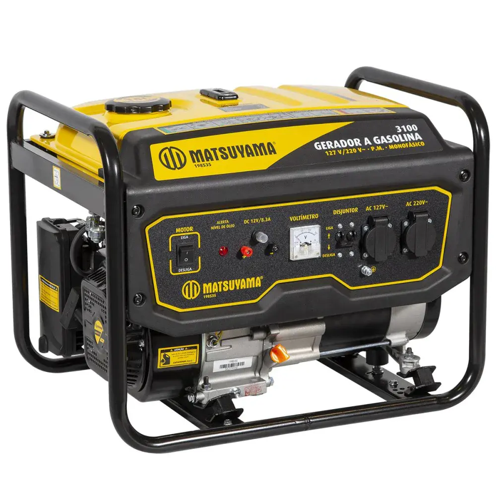 Gerador a gasolina 3100 partida manual 127/220V da Matsuyama