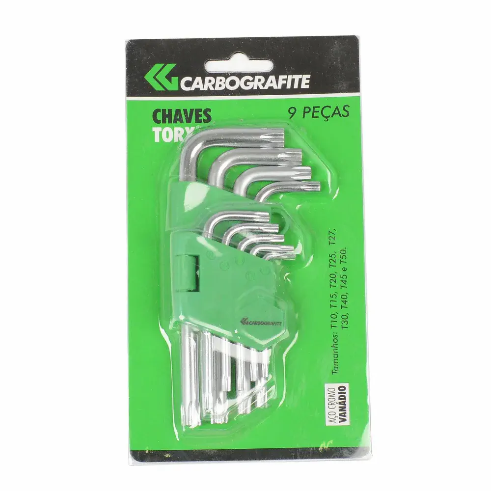 Kit de chave hexalobular T-10 a T-50 Carbografite - 9 peç — fotografia de referência