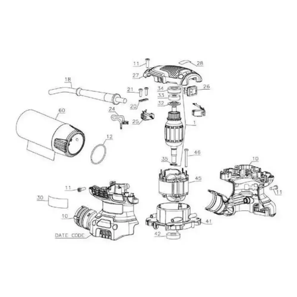 Estator 110V para lixadeira orbital DWE6411 Dewalt — fotografia 4