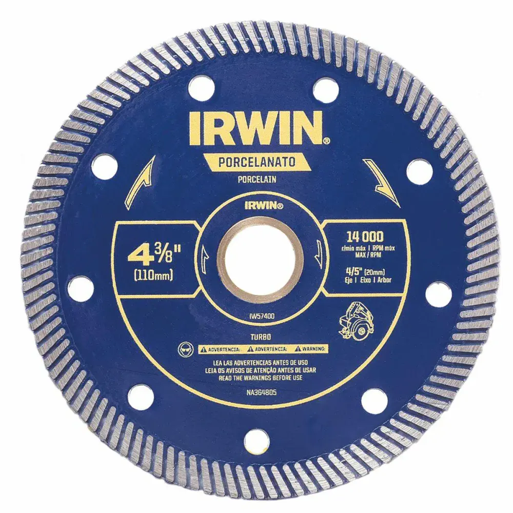 Disco diamantado porcelanato 110MM da Irwin — fotografia de referência