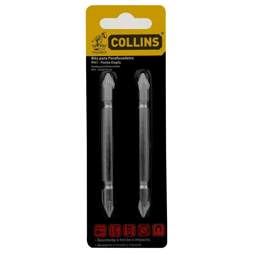Bits parafusadeira PH1 ponta dupla 2 un 1/4 3COLLINS Collins — fotografia 5
