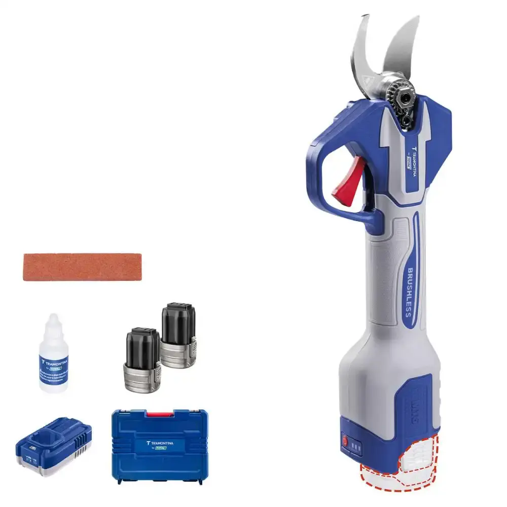 Tesoura de poda 16V 25MM 2 baterias 16V de 2,0AH carregador maleta Tramontina — fotografia de referência