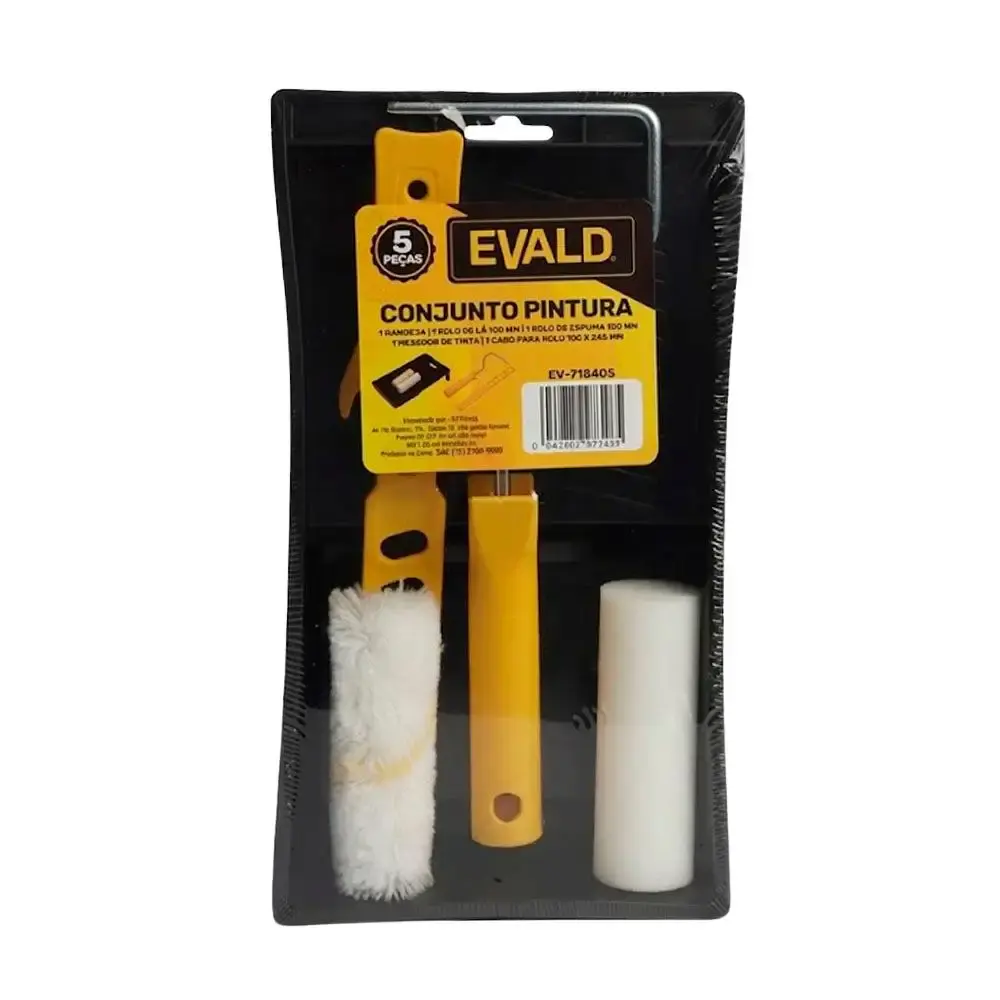 Conjunto para pintura kit 5 peças com rolos e bandeja Evald — fotografia 3