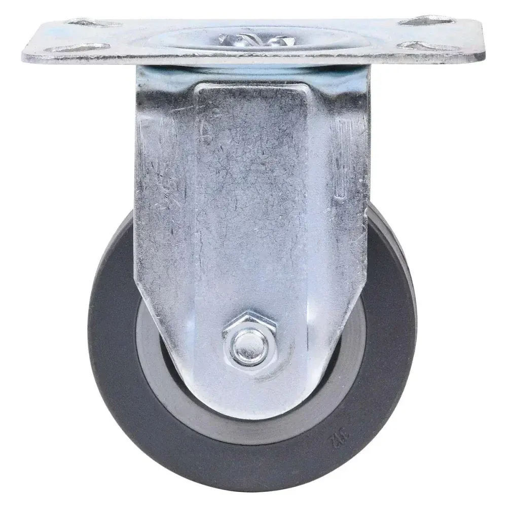 Rodízio placa fixo 312 cinza metalúrgica teicar — fotografia 5