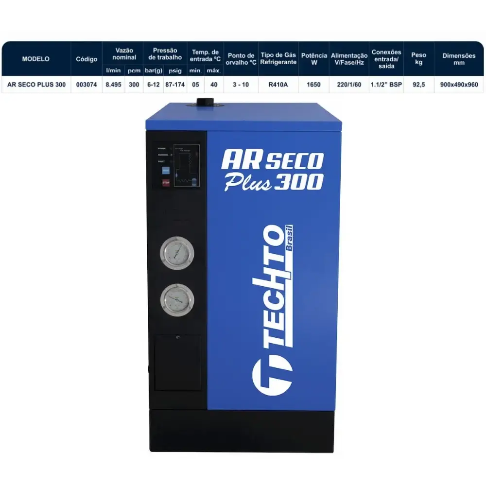 Secador de ar seco plus 300PCM mono 220V 8,5M³/MIN techto — fotografia 3