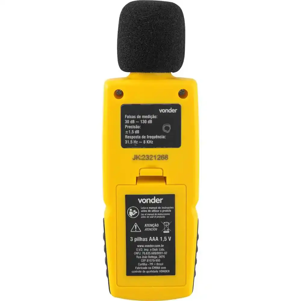 Decibelímetro digital 30 a 130DB DDV-130 Vonder — fotografia 4