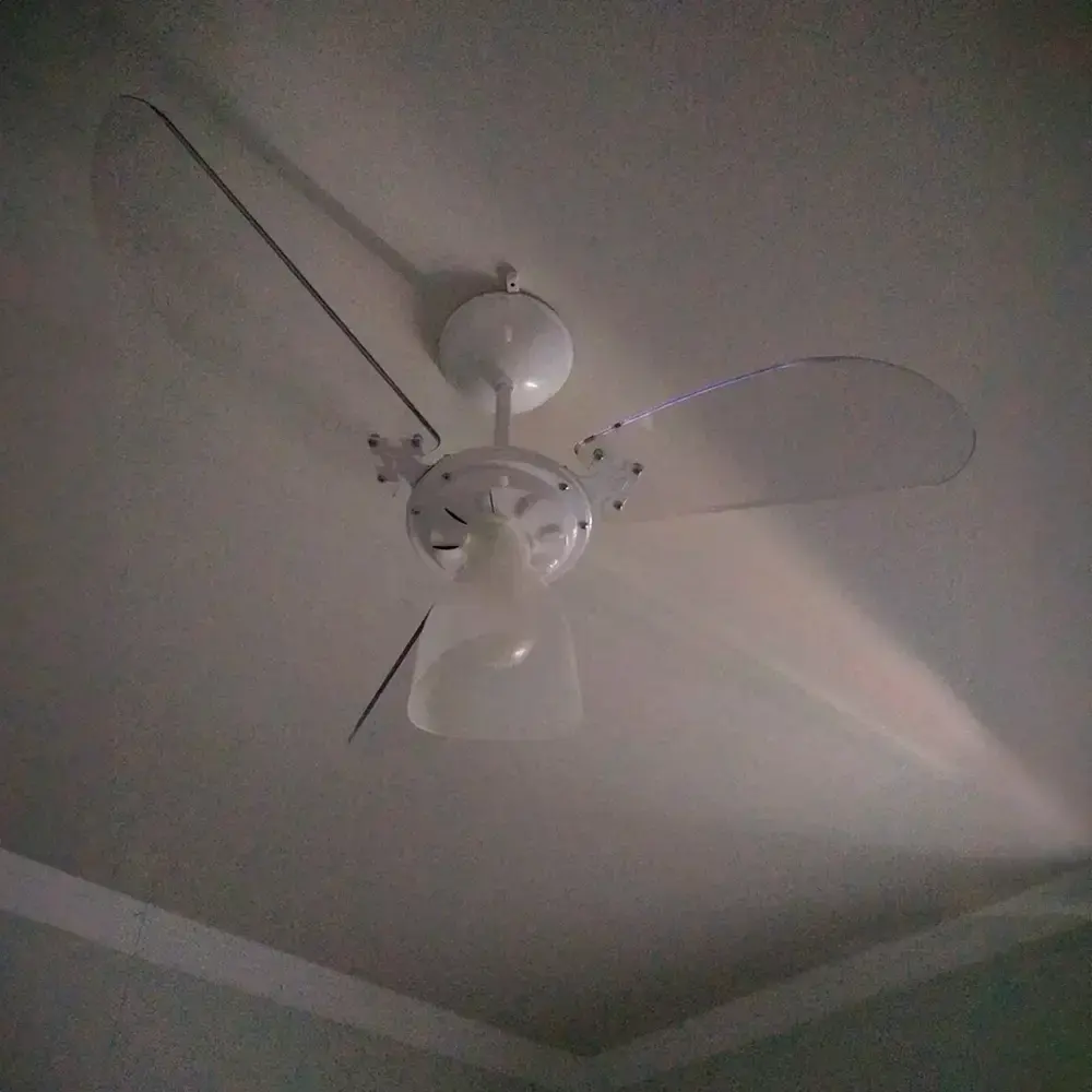 Ventilador de teto 3 pás 130W transparente várias cores Venti-delta 220 V Branco — fotografia 7