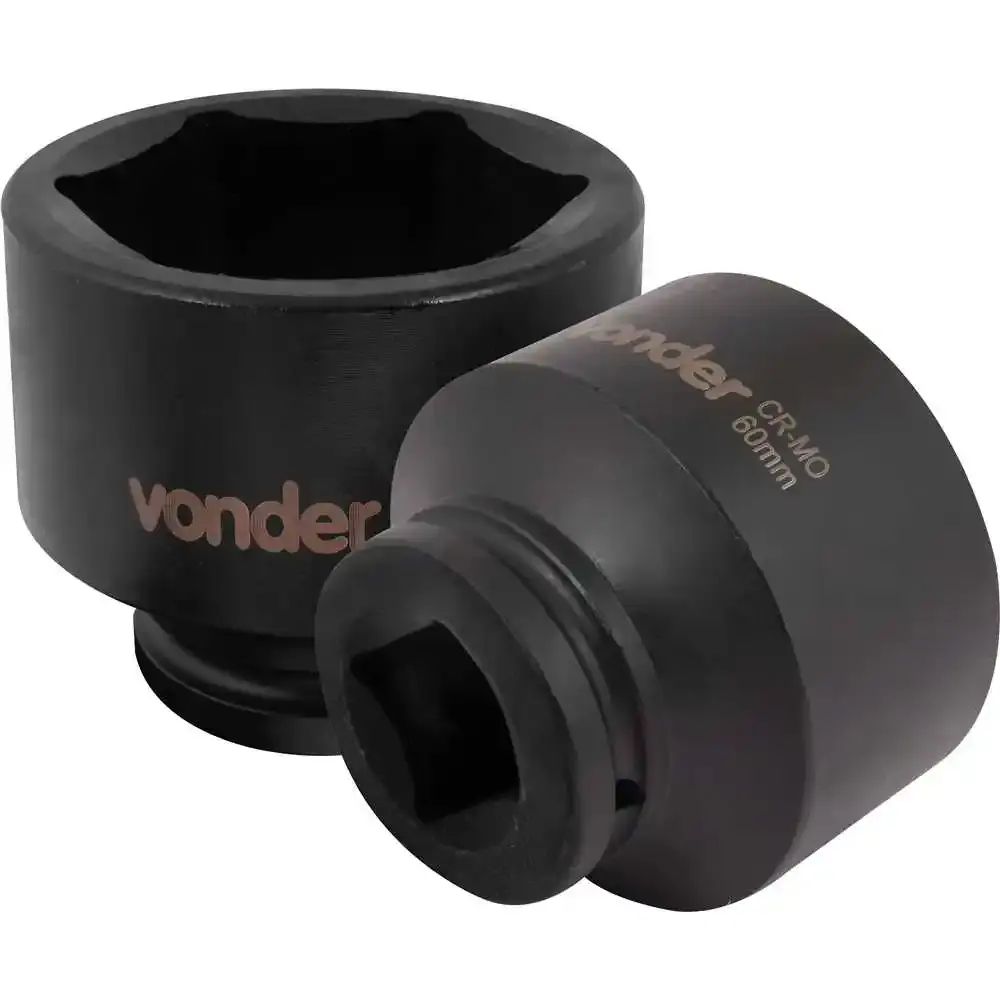 Soquete Sextavado Impacto Encaixe 3/4 polegada 60MM Cromado VONDER — fotografia de referência