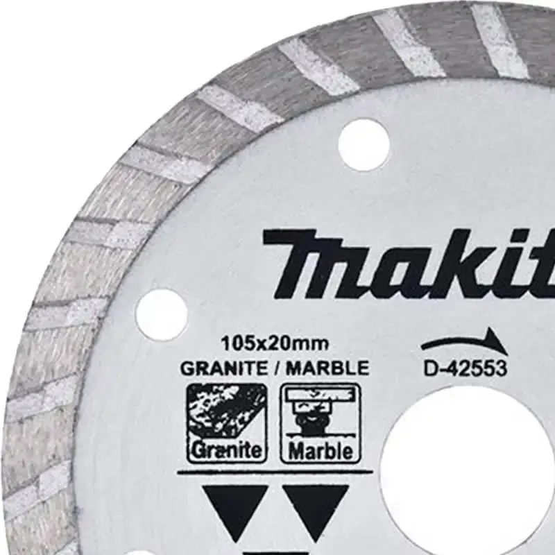 Disco de corte diamantado 4.1/8 POL 105 MM p/ mármore e granito D-42553 com 10 unidades Makita — fotografia 3