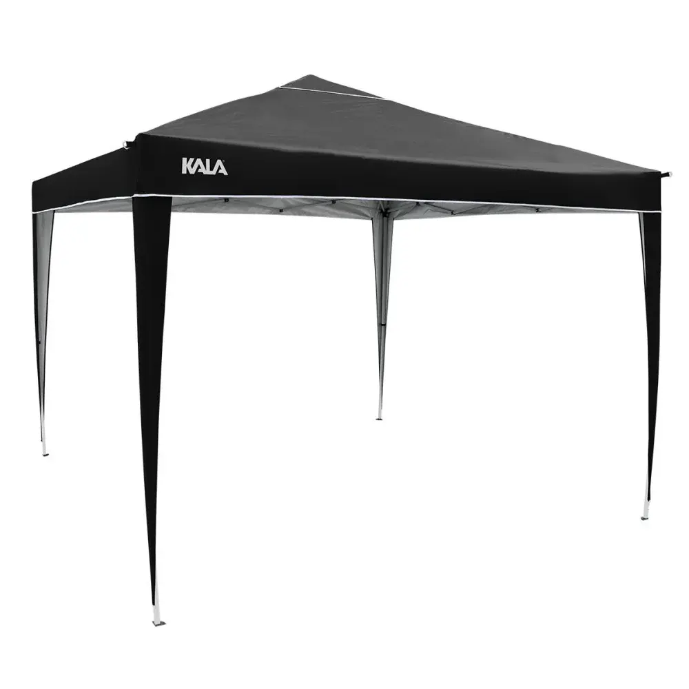 Gazebo dobrável preto com pés de alumínio 3M x 3M Kala — fotografia de referência