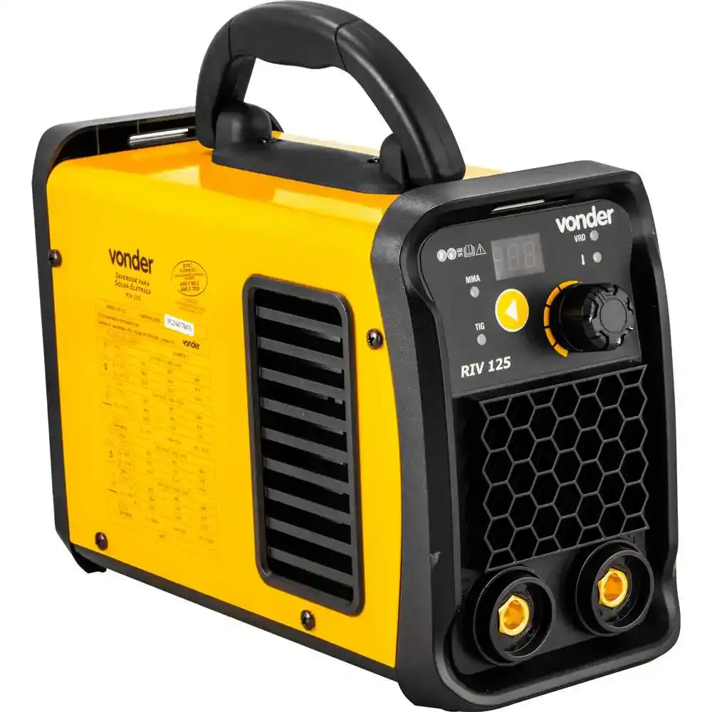 Inversor de solda com eletrodo TIG 120A IM-125 e máscara de escurecimento tonalidade 11 Vonder — fotografia 5