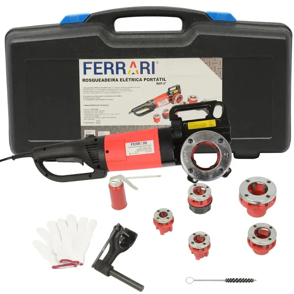 Rosqueadeira portatil 1/2-2 bsp 220V REP-2 Ferrari — fotografia 6