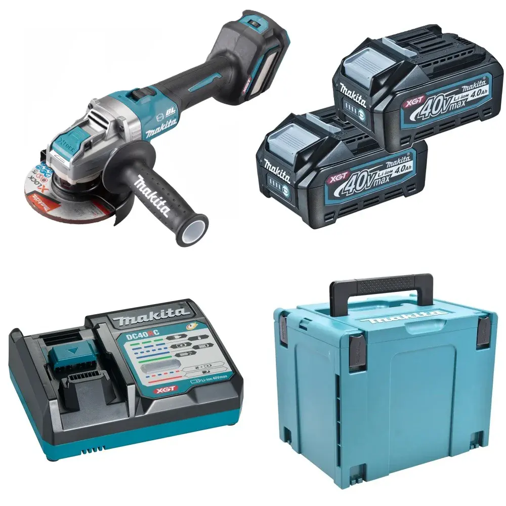 Esmerilhadeira xgt 5" bateria 40V com carregador 127V Makita — fotografia de referência