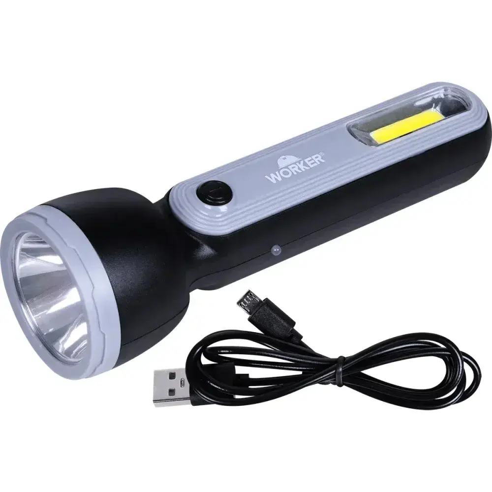 Lanterna recarregável 2 leds 180LM 2W 3,7V Worker — fotografia 6