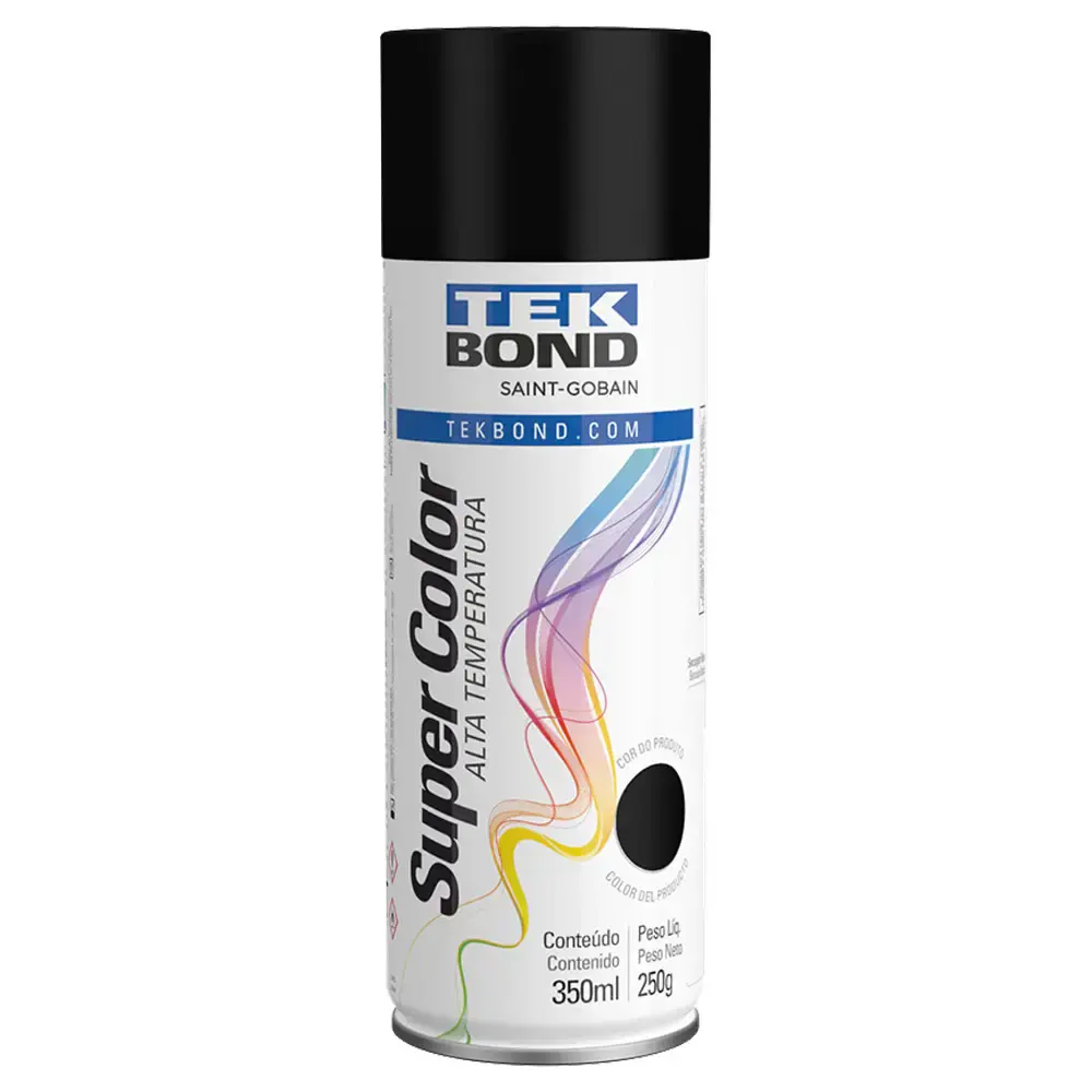 Tinta spray 350ML alta temperatura preto 23251006900 Tekbond — fotografia de referência