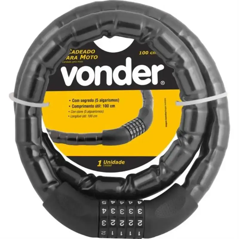 Trava cadeado com segredo para motos 100 CM Vonder — fotografia de referência