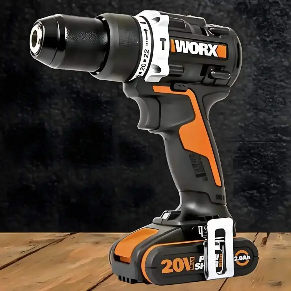 Parafusadeira furadeira de impacto brushless 1/2 POL com 2 baterias e carregador Worx — fotografia 5