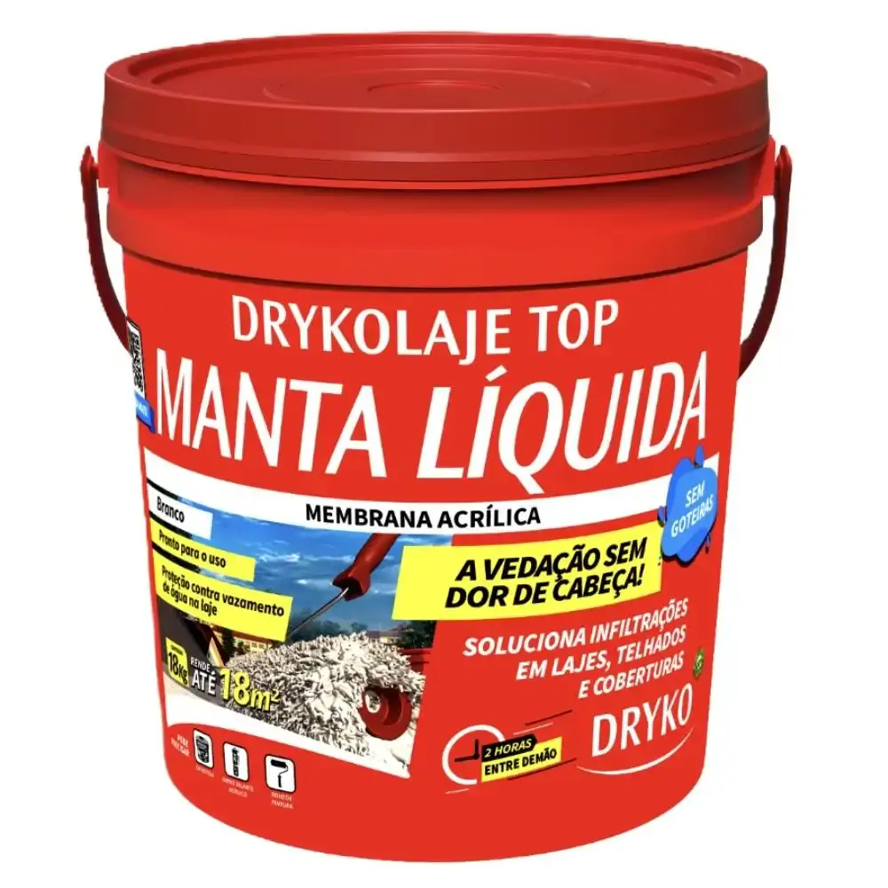 Manta líquida acrílica impermeabilizante 4 KG drykolaje TOP Dryko — fotografia de referência