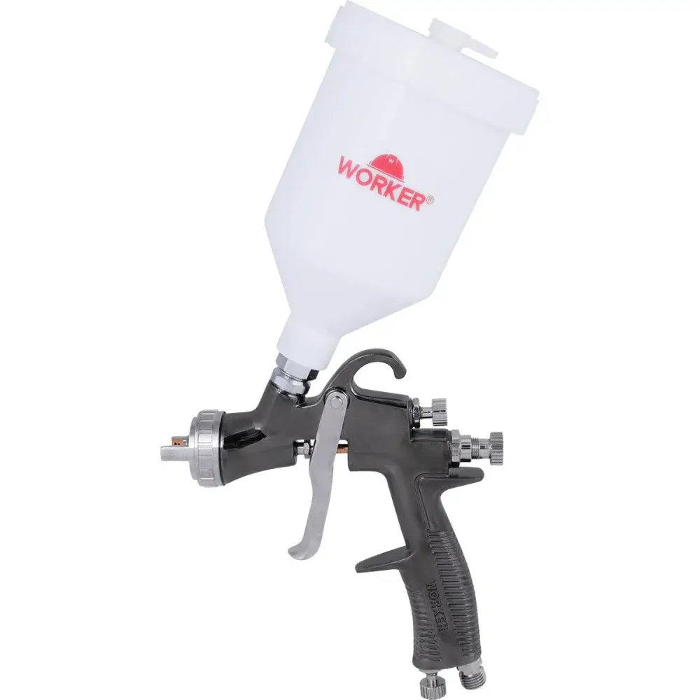 Pistola de pintura profissional gravidade lvlp 600ML Worker — fotografia 3