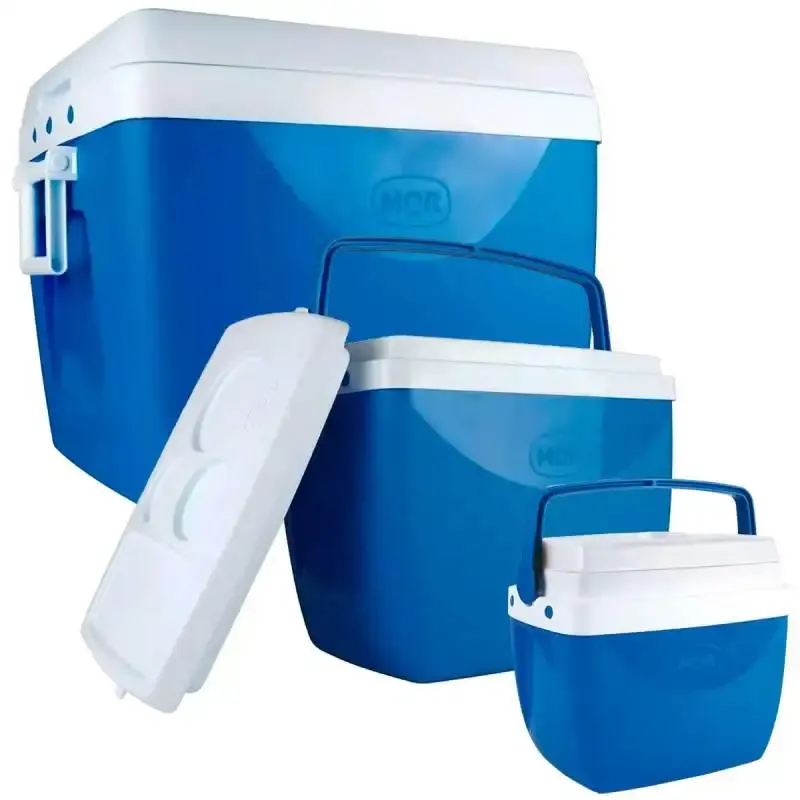 Kit caixas térmicas cooler jogo com 3 peças 75L 34L e 12L Mor — fotografia de referência