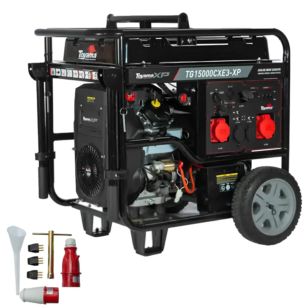 Gerador energia gasolina 17KVA trifásico AVR 380V TG150000CXE3-XP Toyama — fotografia de referência