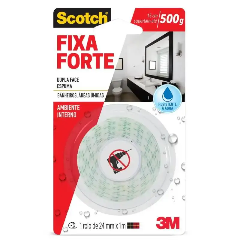 Fita Dupla Face 24 MM x 1.0 Metro Fixa Forte Banheiros 3M — fotografia de referência