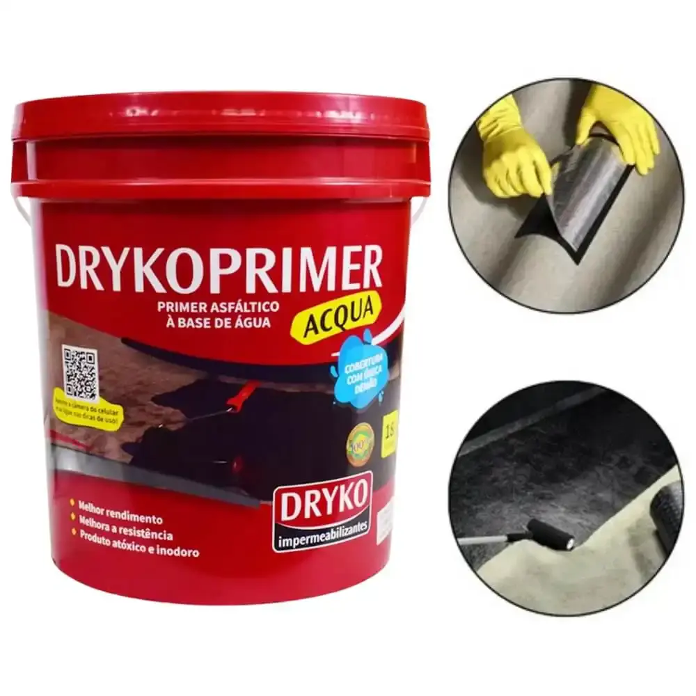 Primer asfáltico 18 litro base de água drycoprimer acqua Dryko — fotografia 5