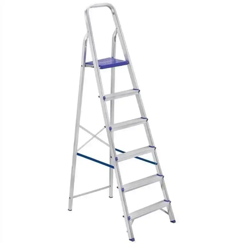 Escada de alumínio doméstica 6 degraus prima E1206 alustep