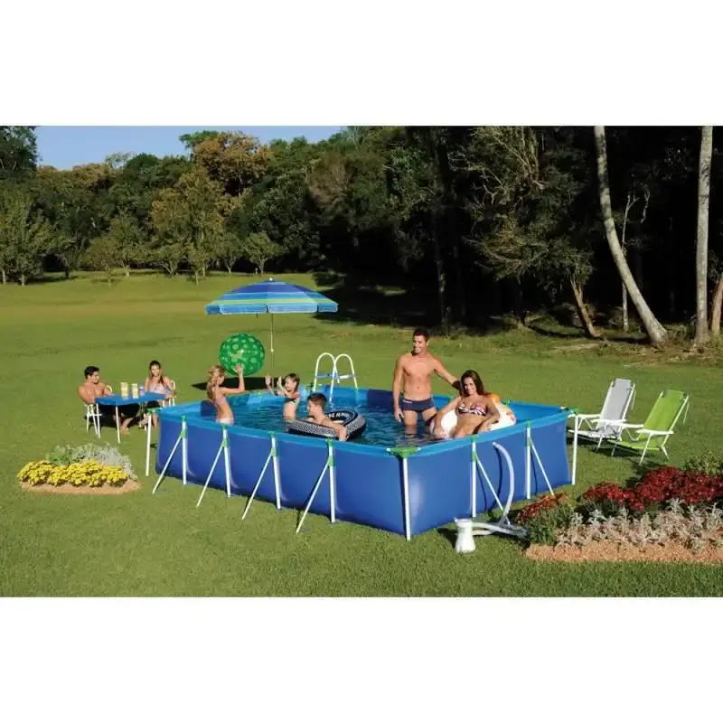 Piscina com Armação 10.000 Litros 442 x 270 x 84 CM MOR + Bomba Filtrante 220 V — fotografia 6