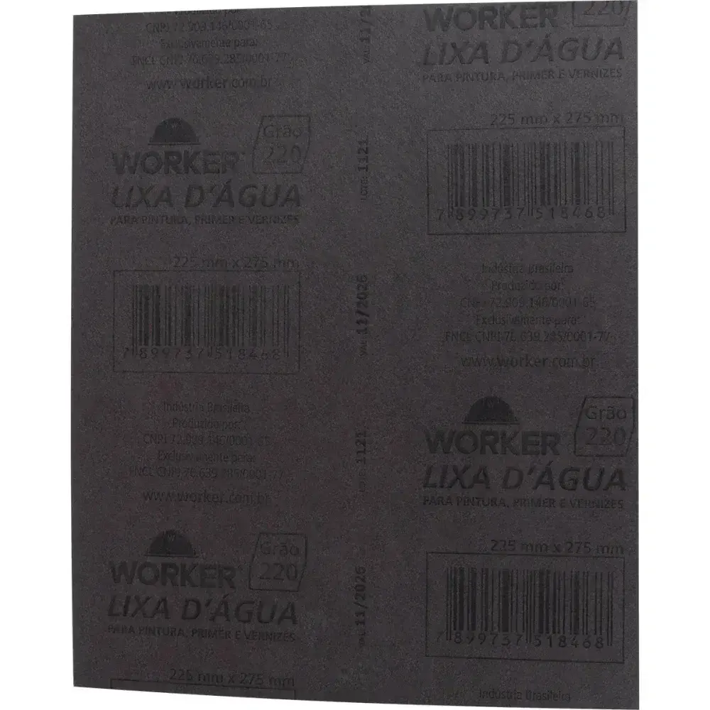 Lixa d água grão 220 225MM x 275MM Worker — fotografia 8