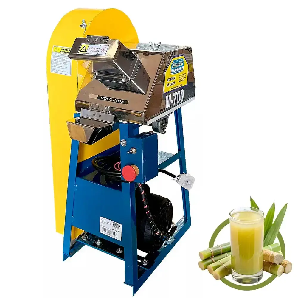 Engenho moenda para cana rolos de inox motor 1,0 CV elétrico M-700 Maqtron 110 V