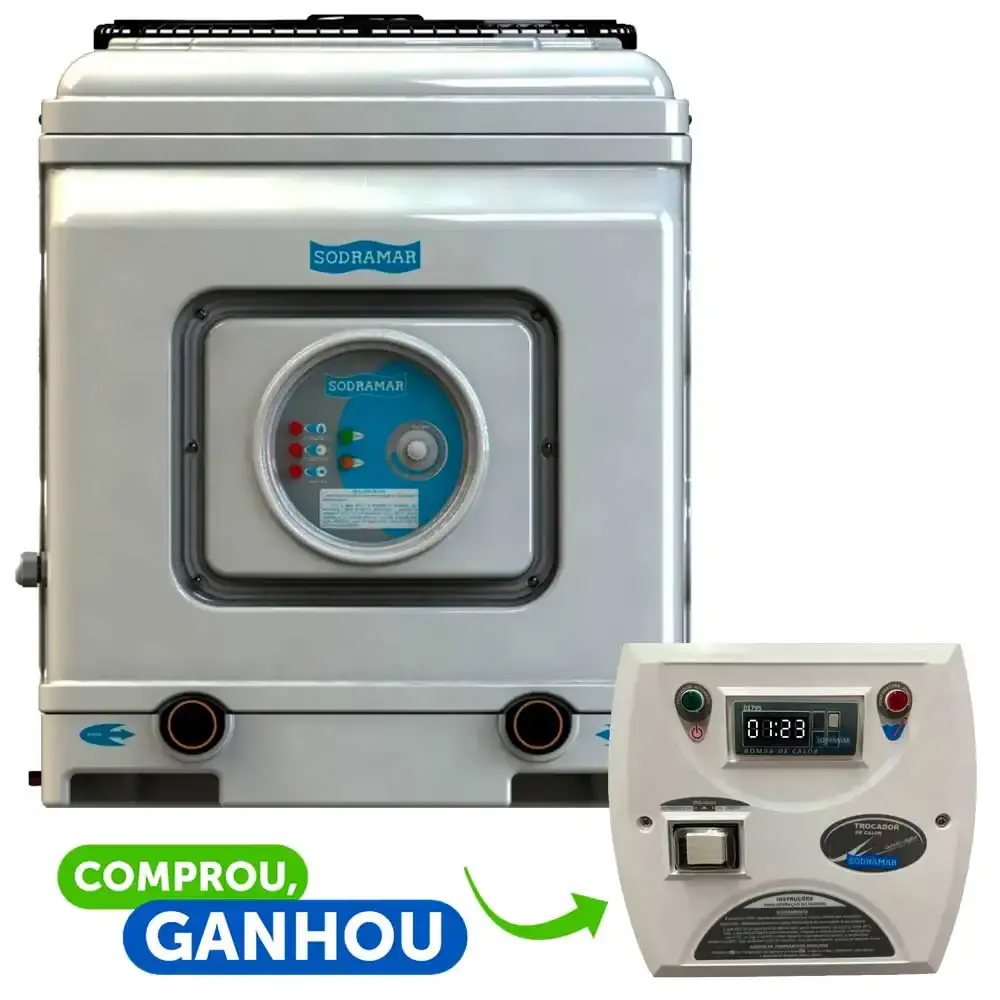 Aquecedor Trocador Calor SD-160 Titânio 220V Trifásico Painel Digital Piscinas até 134.000L SODRAMAR — fotografia 2