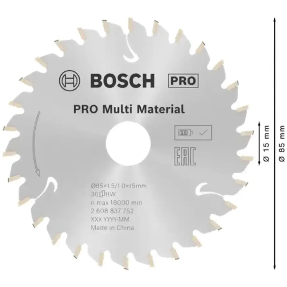 Disco de Corte Standard Multimaterial 85 x 15 MM 30 Dentes BOSCH — fotografia 2