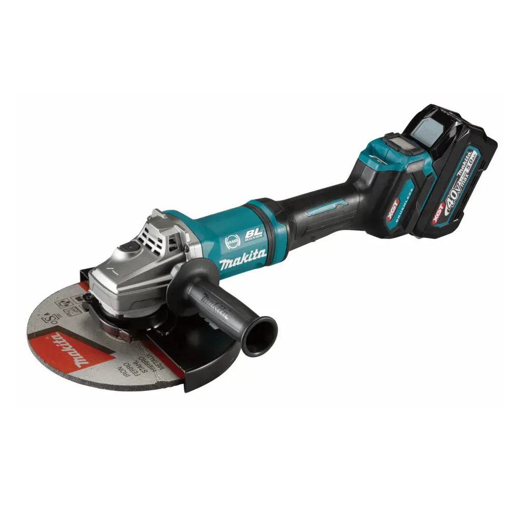 Esmerilhadeira angular xgt 9 pol bateria 40V com carregador 127V Makita — fotografia 3